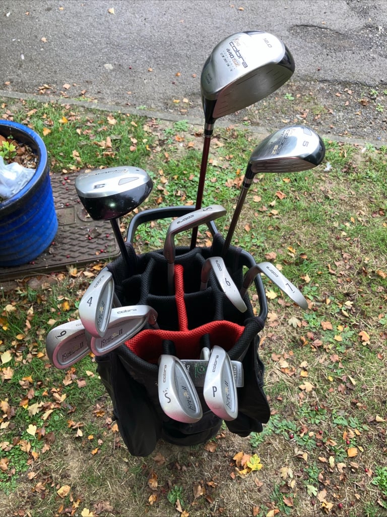 Men’s Golf Clubs King Cobra Driver 3-5 Wood 4-9 Iron Sw Pw Pool Putter Ogio Bag 