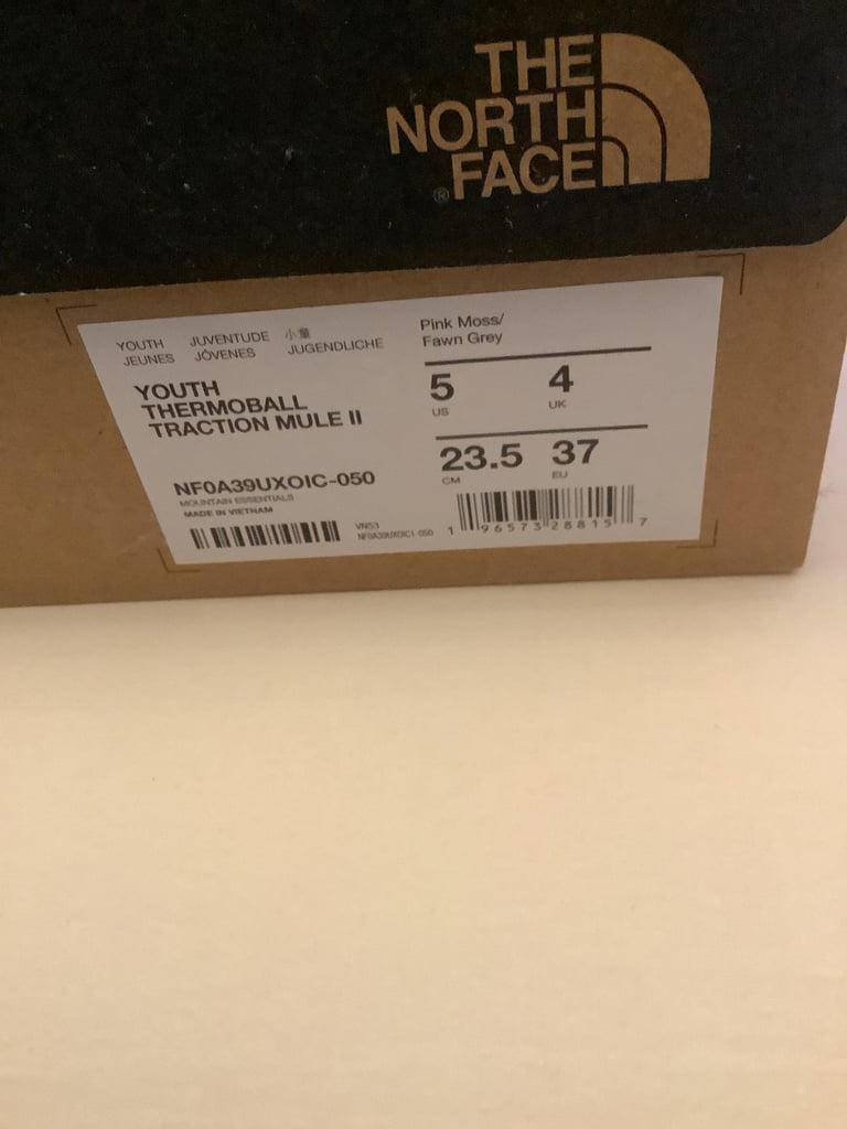 North face youth/womens mules size 4