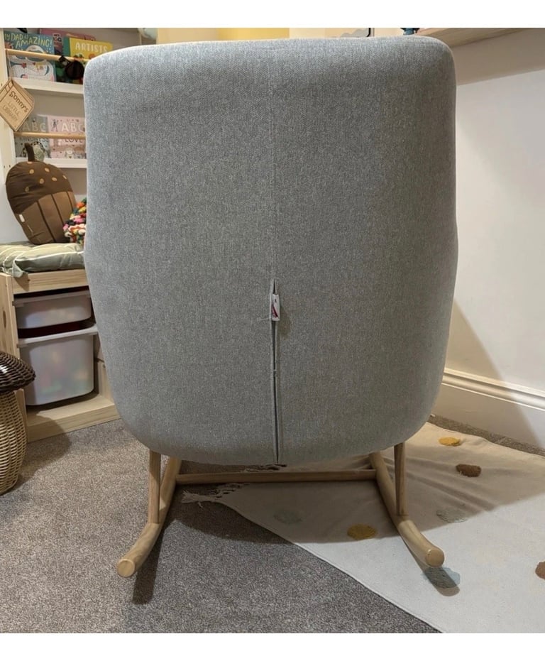 Tutti Bambini Oscar Rocking Nursing Chair Pebble Grey with Back Support Cushion