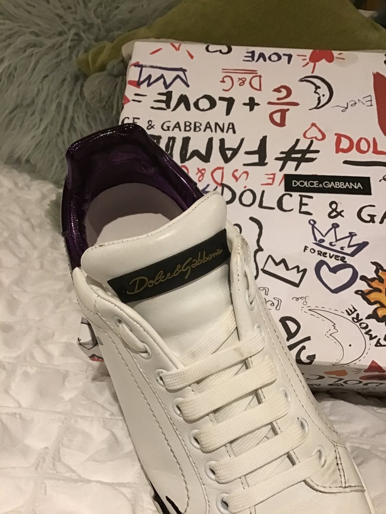 Dolce & Cabanna Woman's White & Purple Training Shoes - Size 4