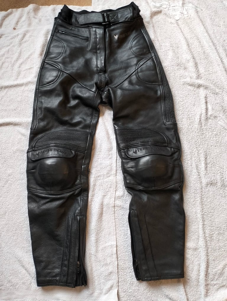 image for Frank Thomas Ladies Leather Motorbike Trousers UK 10 = 28"  Waist Small