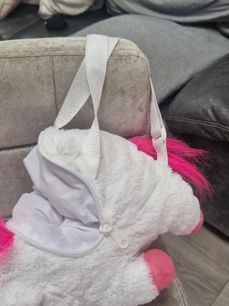 Unicorn soft toy backpack bag