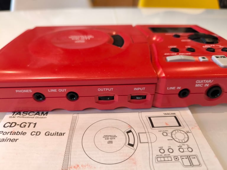 TASCAM CD-GT1 Portable CD Guitar Trainer with Power Supply, Instructions & Spare CD's