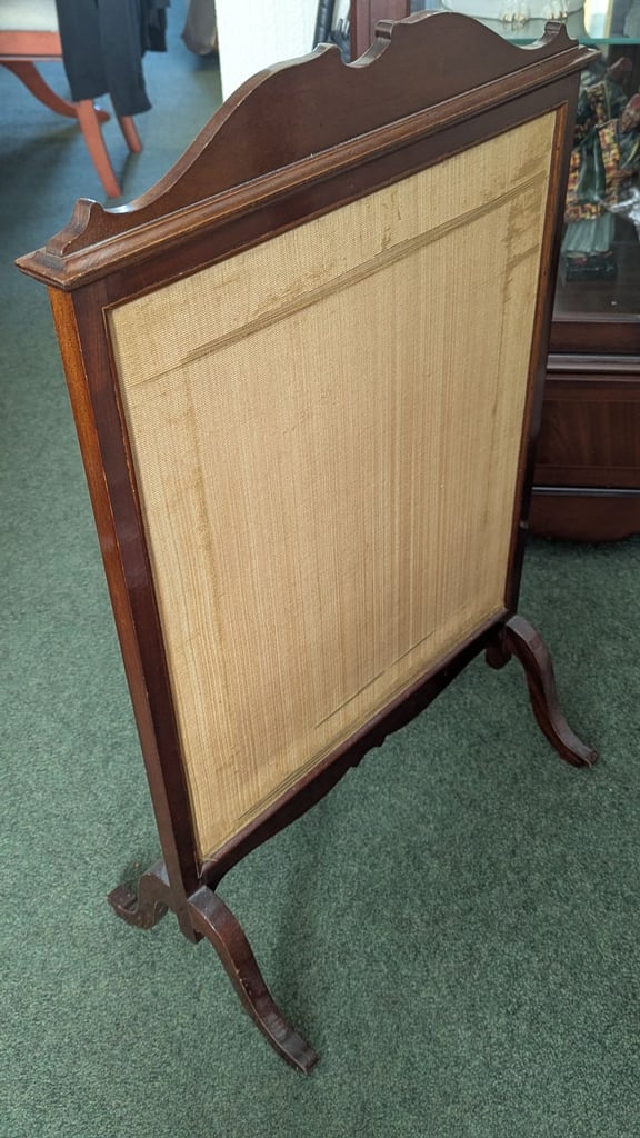 Antique Tapestry needlework tall Fire Screen 