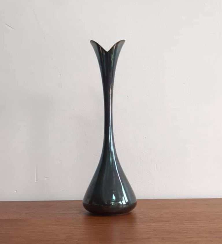 image for Vintage Mid Century Silver Plated Vase Made in Denmark 🇩🇰