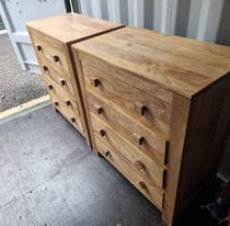 Oak furniture land solid mantis set of 2 chest of drawers 