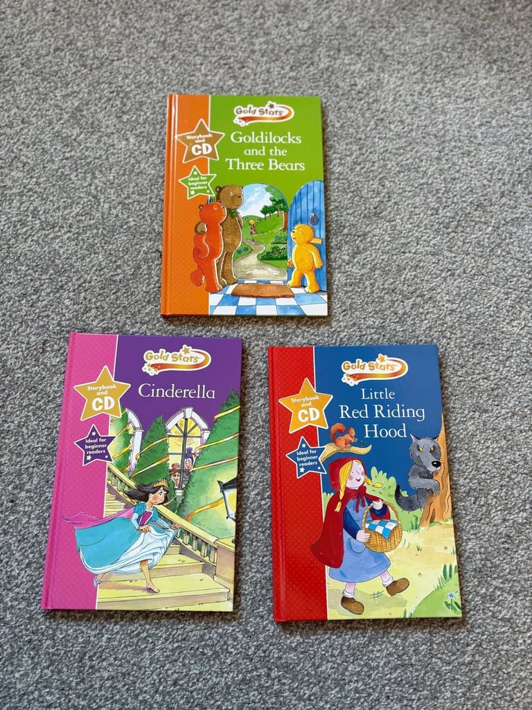 3 x Gold Stars books with CD 💿 