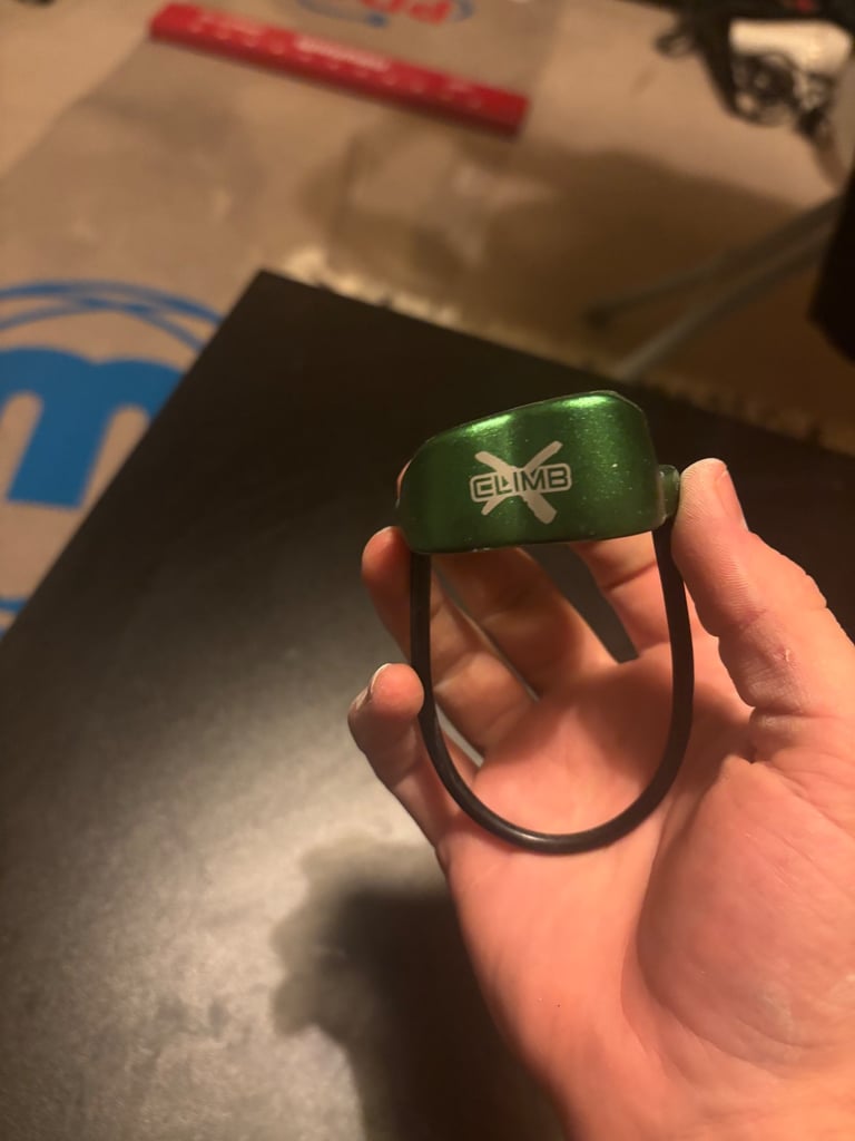 Climbing shoes, harness chalk etc.