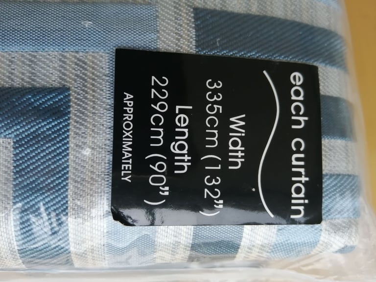 BNIB Teal curtains 132in x90 inch Delta Harry Corry 