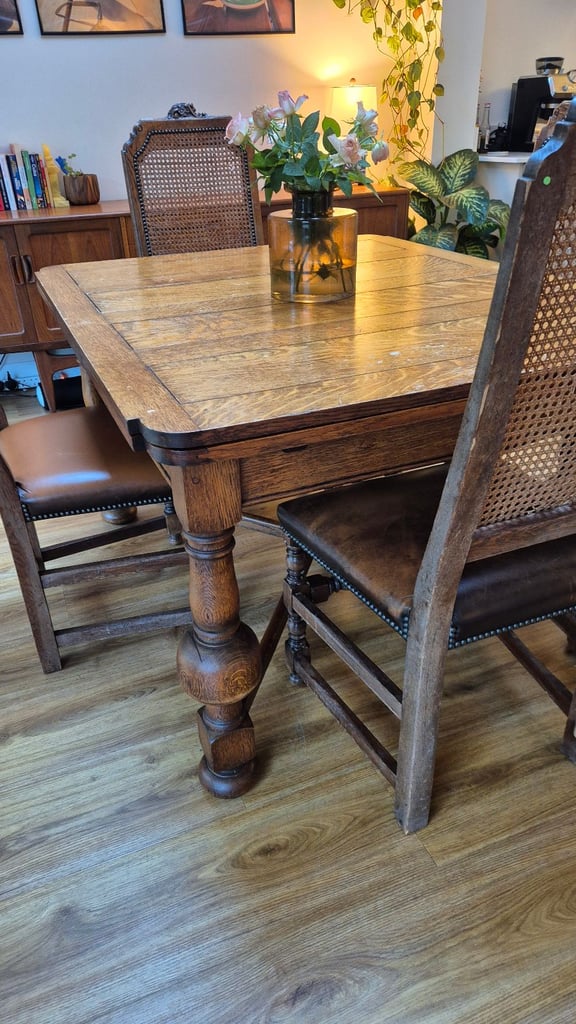 French Antique Dining Table and 6 Chair's 