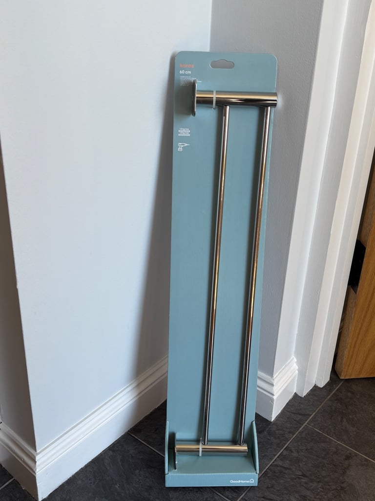 image for Double 60cm Bathroom Towel Rail. 