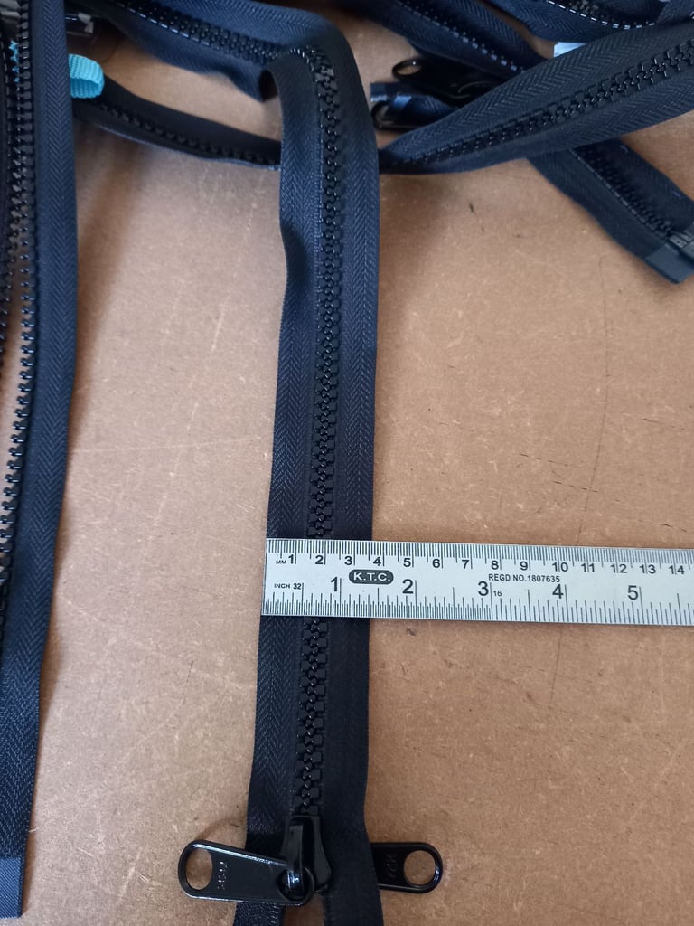 YKK Heavy Duty Black Zip 183cm