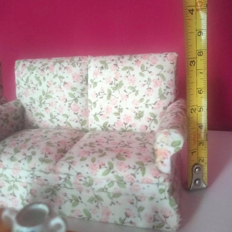 Dolls House Living room set of furniture including new cat still in packaging