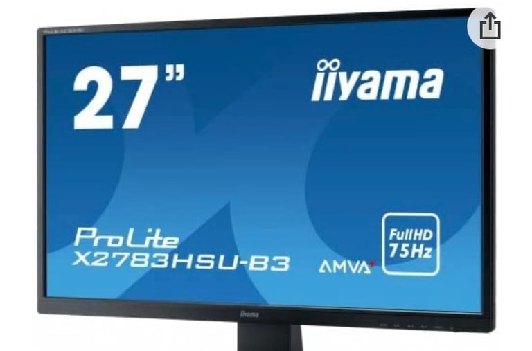 Monitor Slim 27inch Iiyama  Widescreen WLed,HDMI,Virtually New Looking