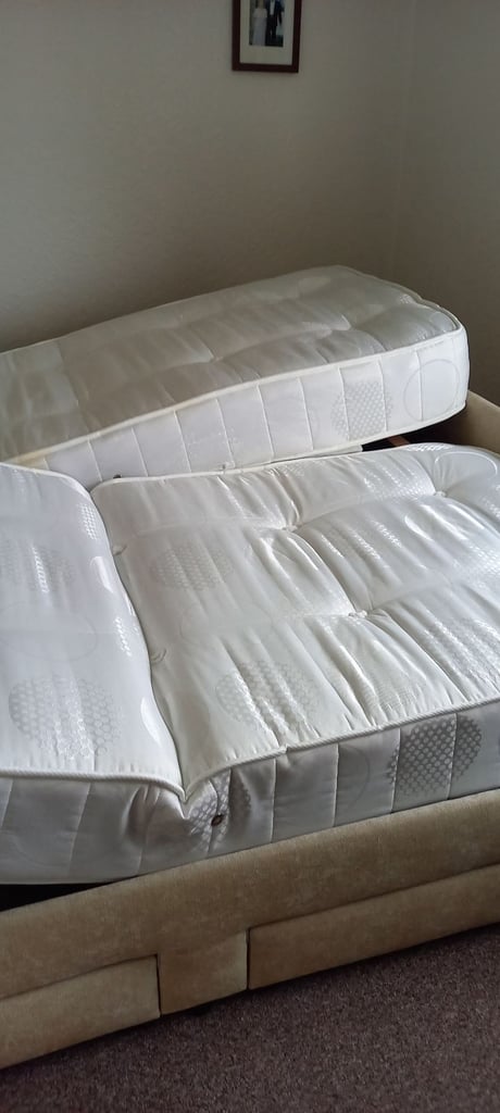 linked twin electric rise and recline bed - kingsize