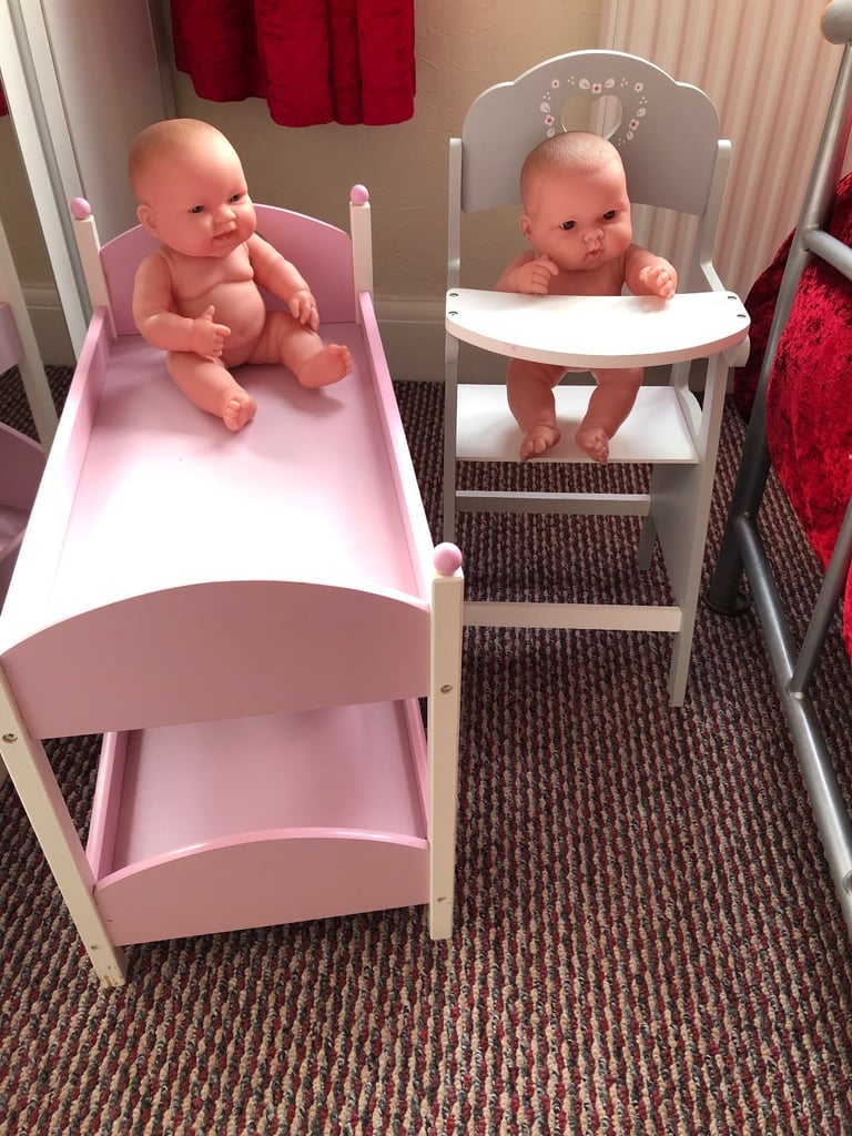 Toy highchair and bunkbed