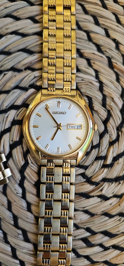 Gold plated seiko dress watch 