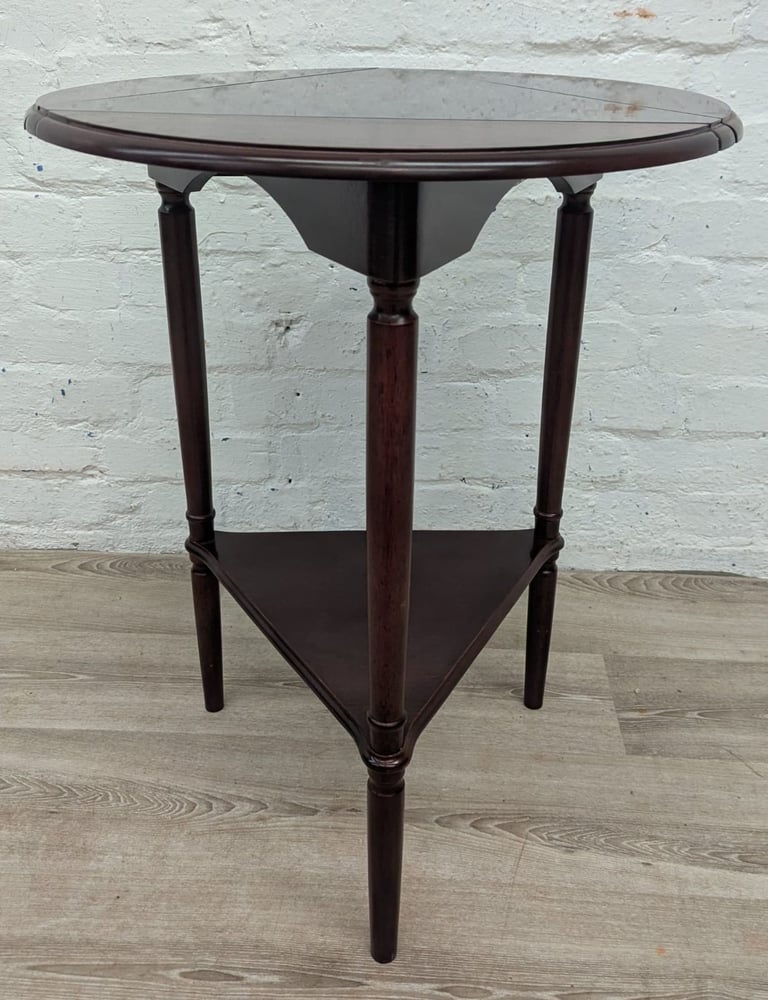 20th century mahogany drop leaf twist top side table plant stand  by St Michael 
