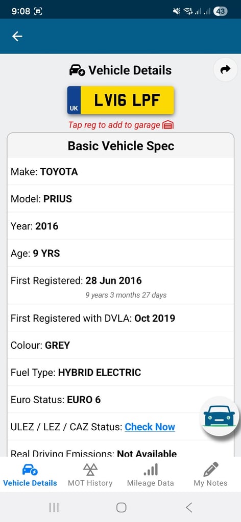 Pco Hybrid Toyota, PRIUS HYBRID, 2016, Part Ex welcomed £5900