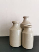 Vintage Stoneware bottle vases boho bohemian 