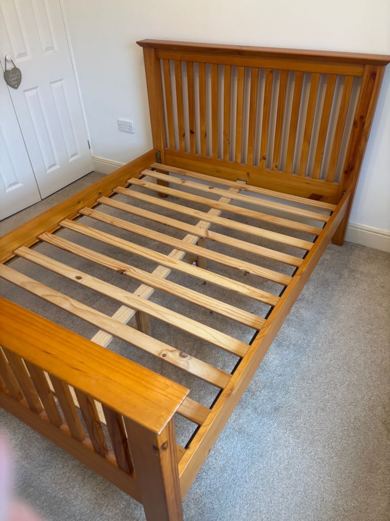 Double wooden bed frame 