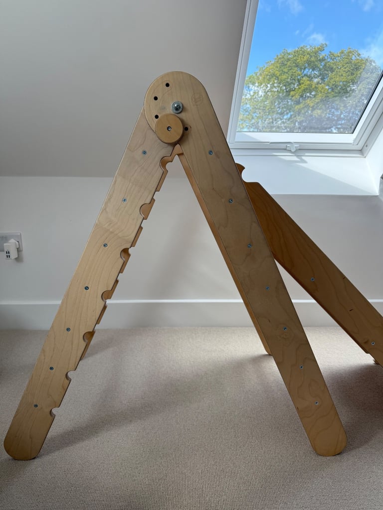 Kids pikler triangle, wooden with slide/ladder