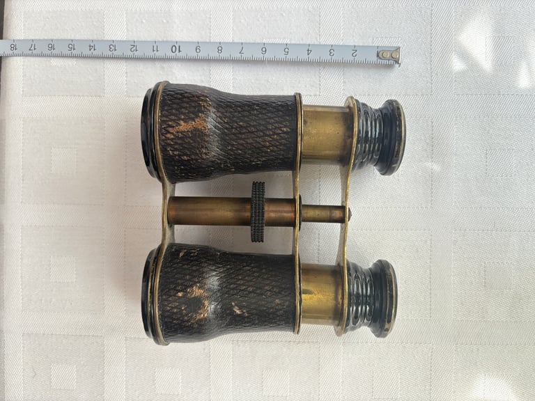 Classic opera binoculars leather and brass 