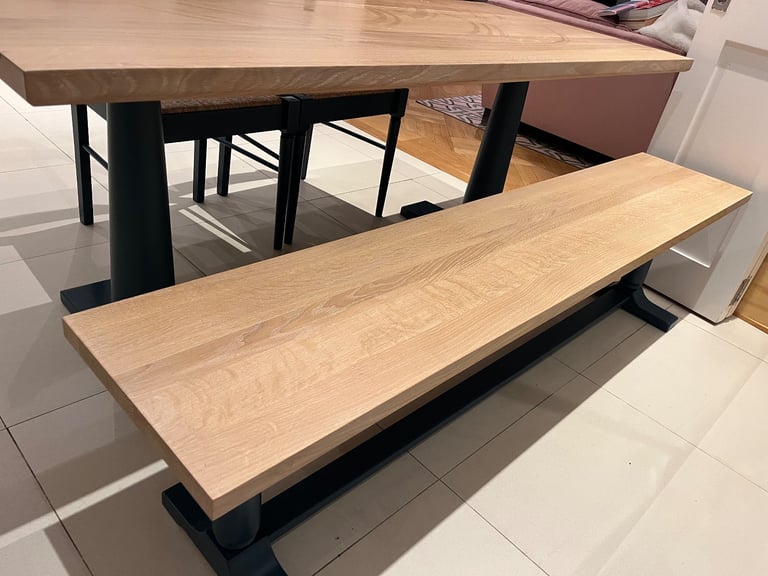 heals dining table, chairs, bench 