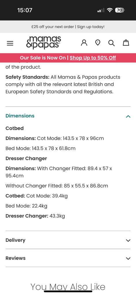 Cotbed and dresser 
