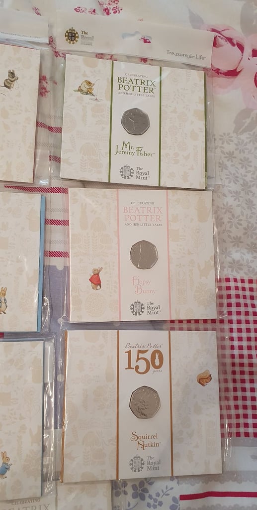 Beatrix Potter Peter Rabbit 50p full set if 15 Royal Mint