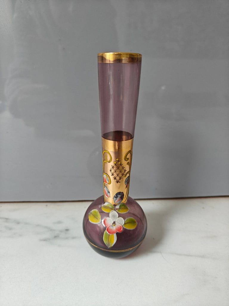image for Purple Murano Venetian Glass Vase 15 cm in height