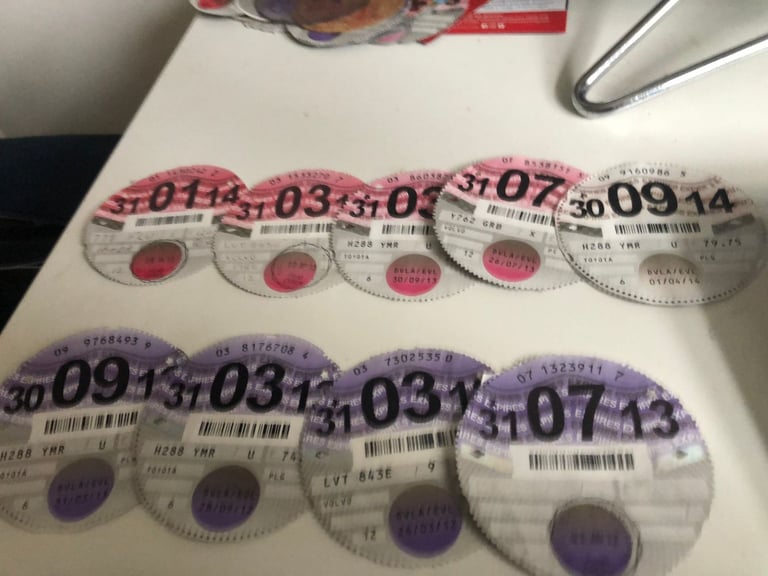 image for 9 No 'OLDE SKOOL' car tax discs 2013 & 2014