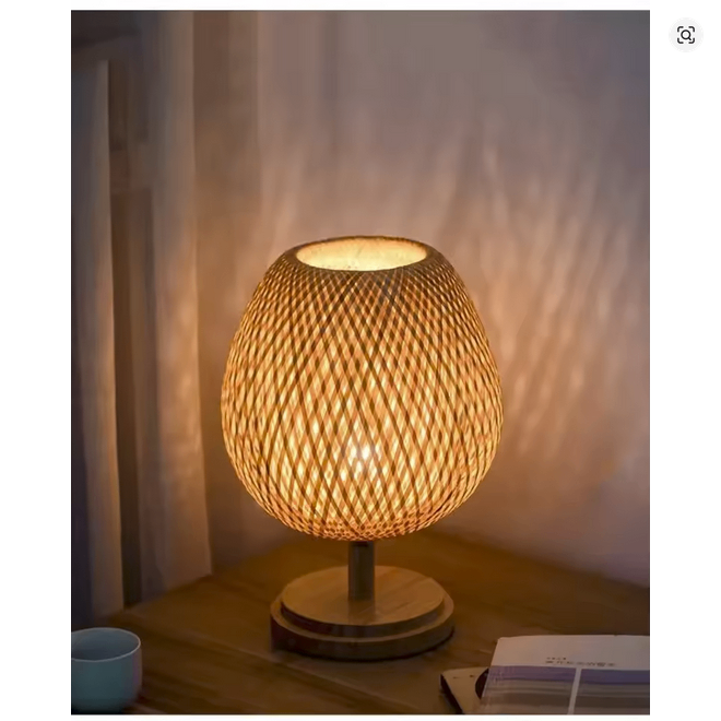 image for Bamboo Table Lamp, just like IKEA Boja, 36cm, E27 Lightbulb, Ambient Lighting, Reading Light
