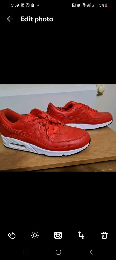 image for Mens Nike Air Max 90 trainers - Red - Size 14UK