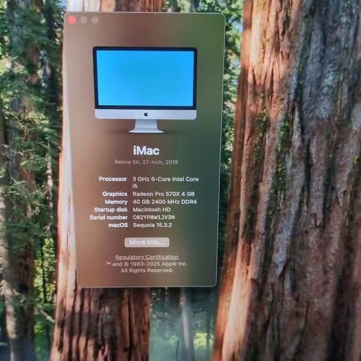 IMac 27inch 5k retina display, upgraded ram 40GB! Lightning fast, 1tb storage, 2019