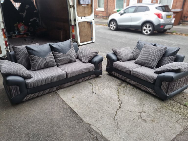 image for 3x2 Grey Sofas. Good Condition.  No Cost Delivery in Nottingham 