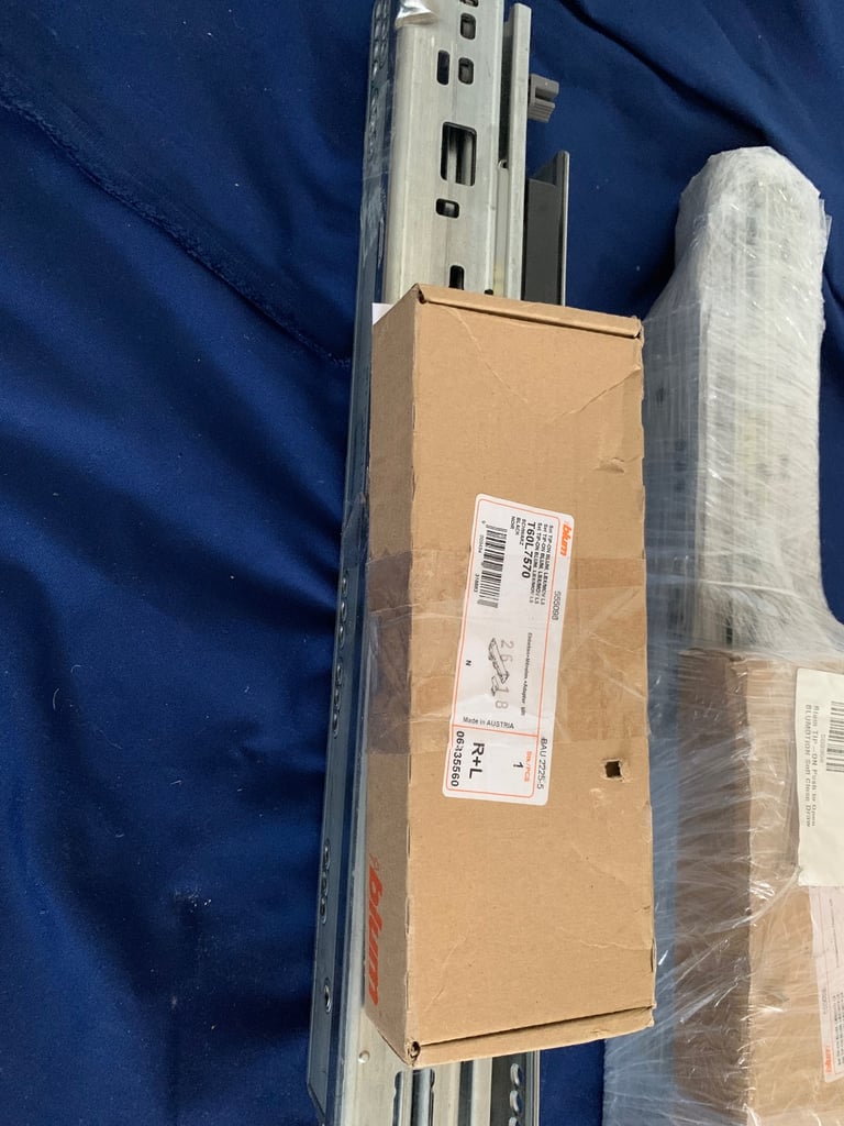 BLUM 500mm Push to open soft close draw runners - Brand new 