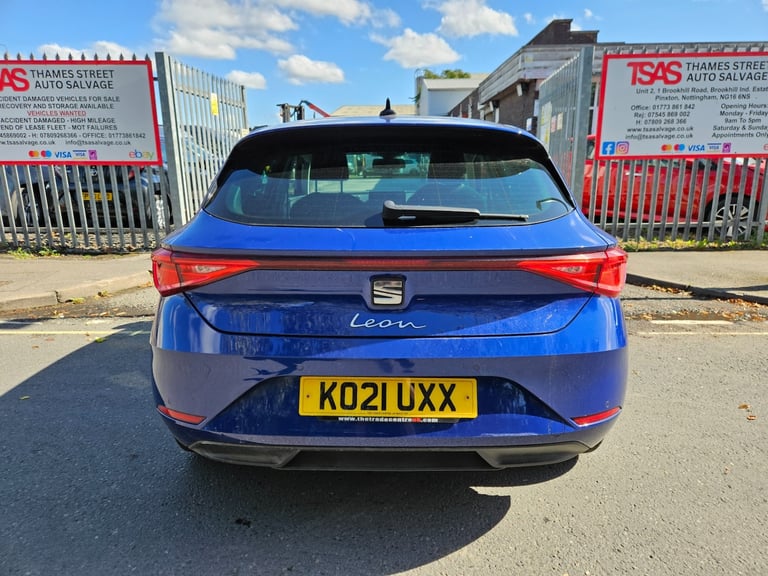 2021 21  SEAT LEON 1.0 TSI EVO SE Dynamic 5dr Blue Damaged Salvage