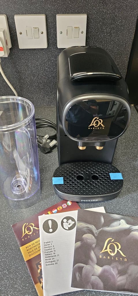 Philips Sublime L'OR Pod Coffee Machine black as new condition with instructions