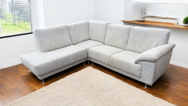 Next Grey Left Facing Corner Sofa Footstool 