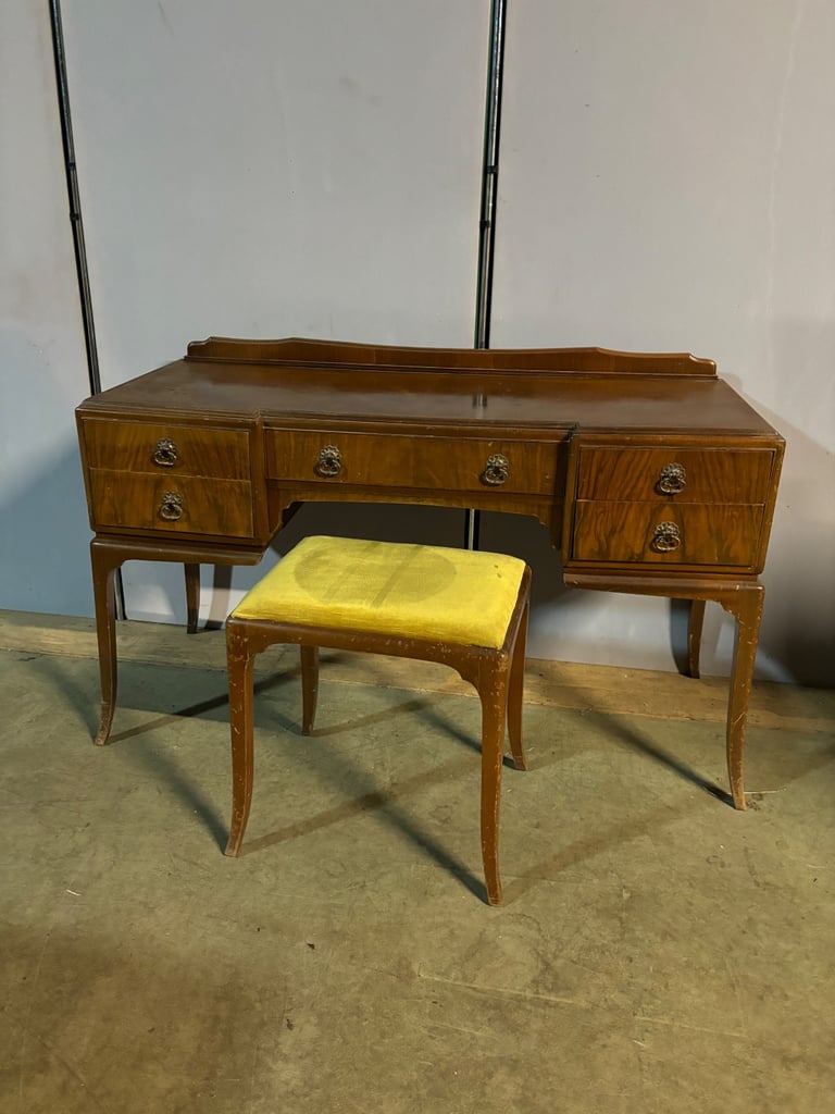 image for Vintage walnut desk & seat 