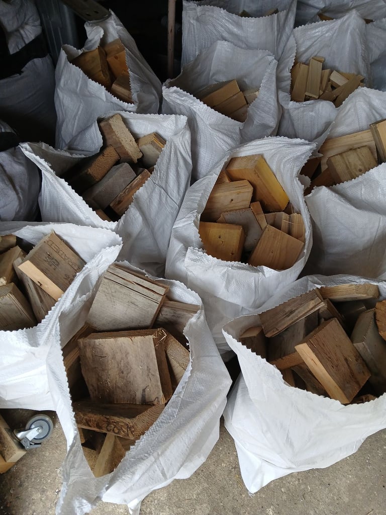 Big bags of clean, dry firewood