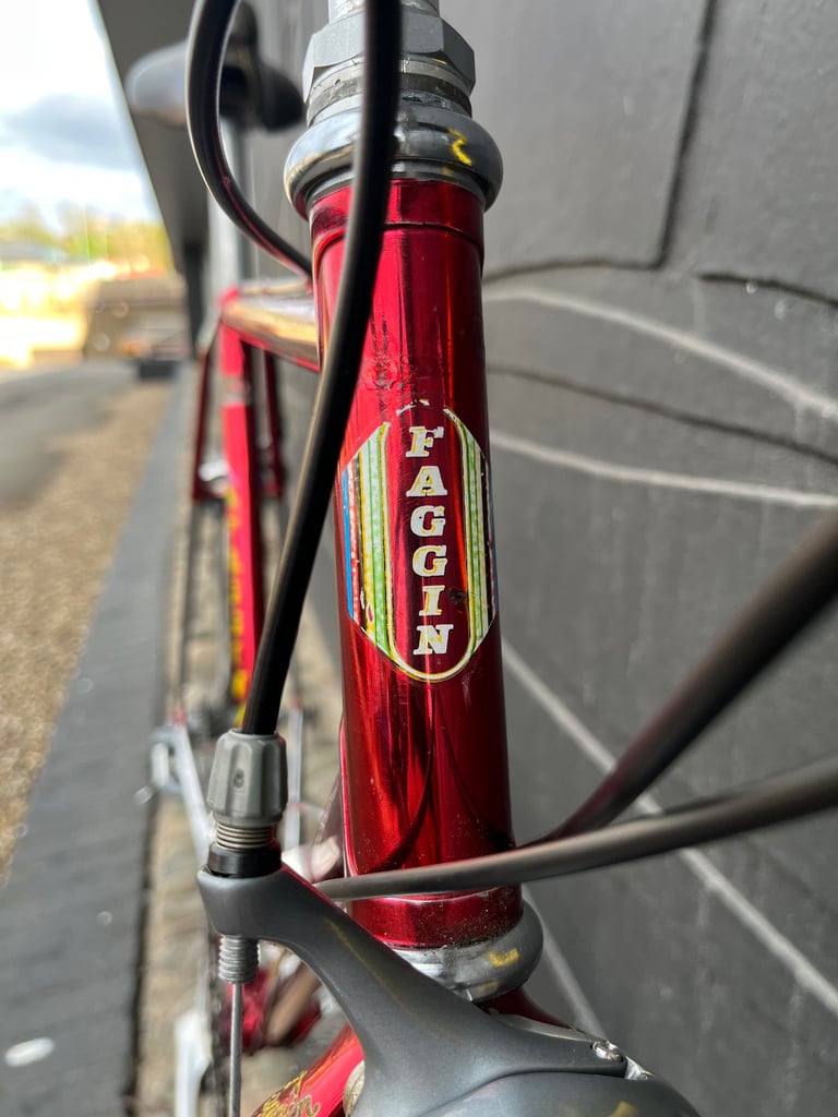 Fully serviced vintage Italian flat bar Road bike Faggin Columbus