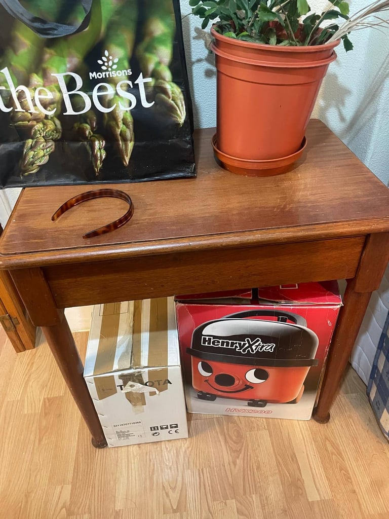 image for Dark solid wood single drawer table