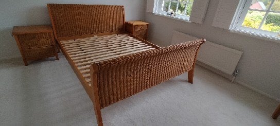 image for Complete King Size Bedroom Set – Bed, Tables, Drawers & Mirror