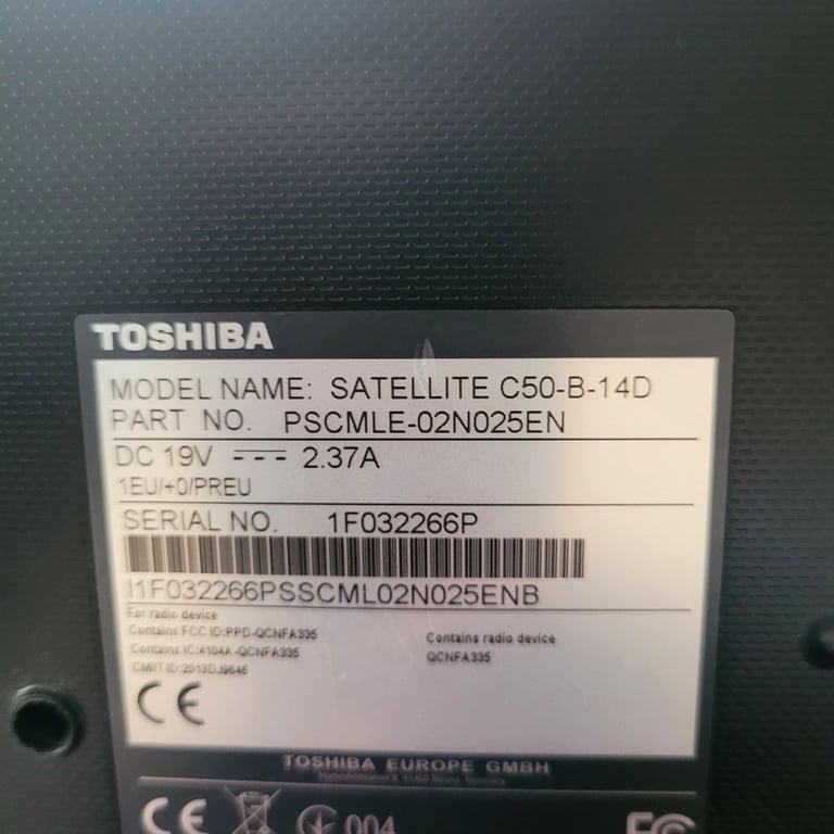 Toshiba Satellite 15inch Laptop 