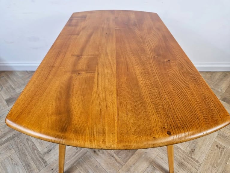 Ercol Windsor Solid Elm Vintage Mid Century Drop Leaf Danish Design Dining Table BL490B