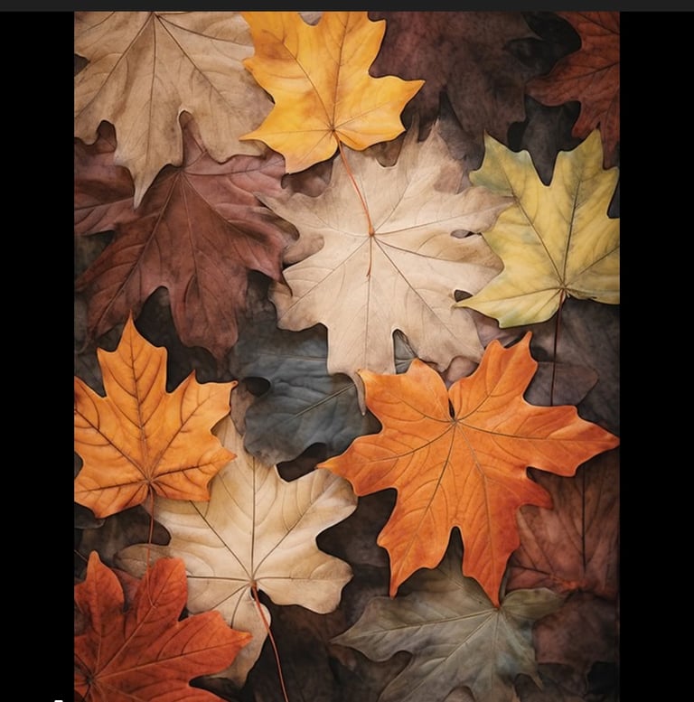 image for Collection of yellow orange leaves leaf