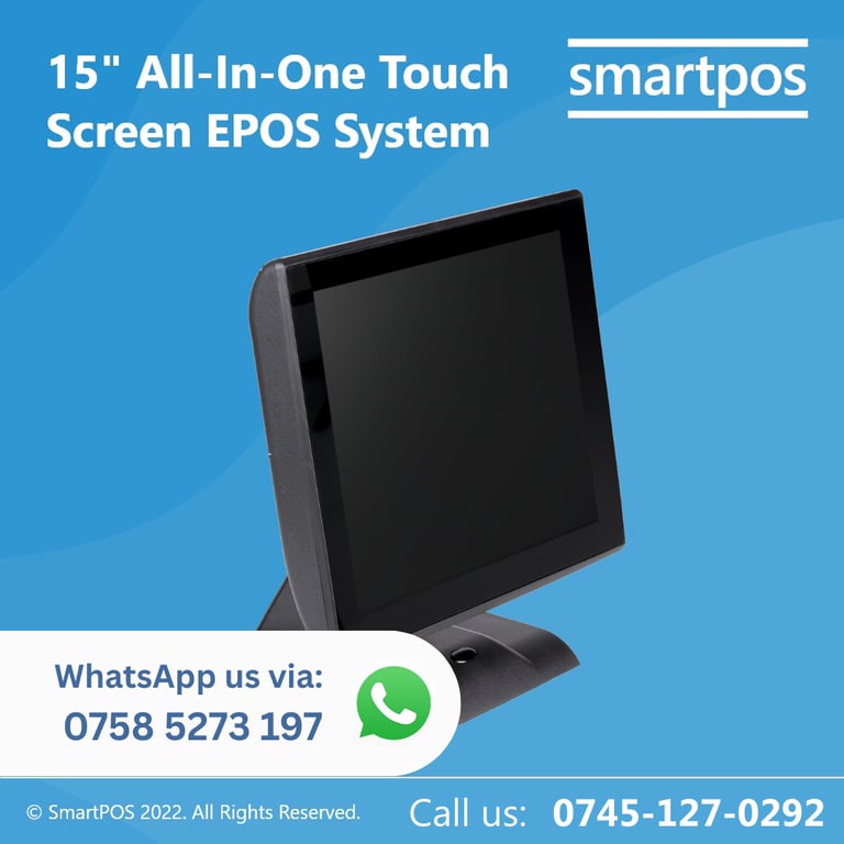 15” NEW EPOS System Retail Hospitality Salon Takeaway Restaurant With Software