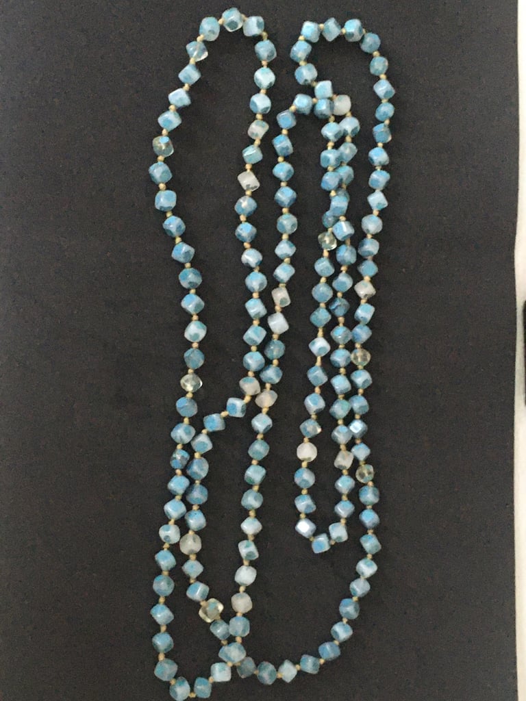 Knotted & Strung Beaded Necklace Vintage Rope Length 58” Inches